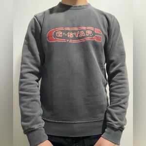 G-Star Raw Cracked Logo Crewneck Sweatshirt (Gray)